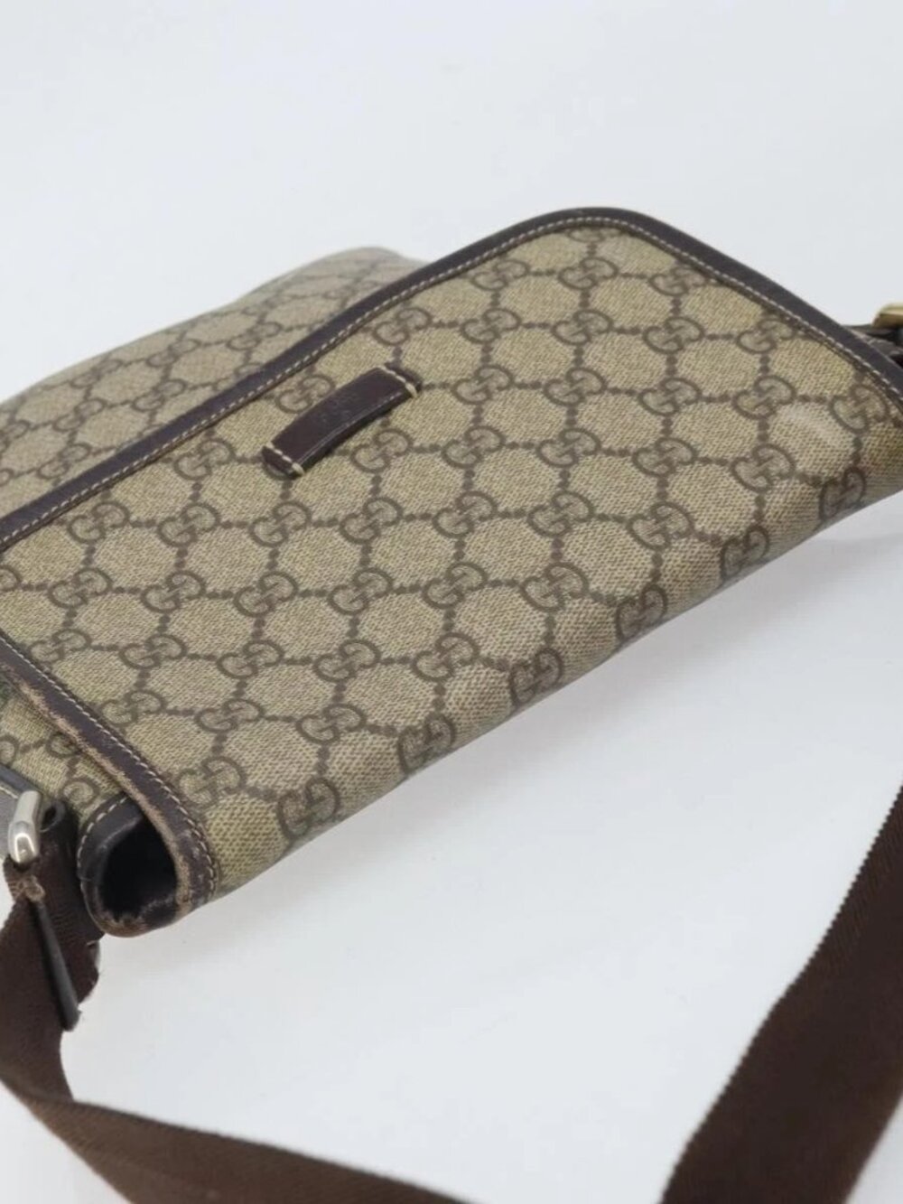 GUCCI GG Supreme Shoulder Bag PVC Beige Gold 223666 Auth 170370 - Picture 6 of 16